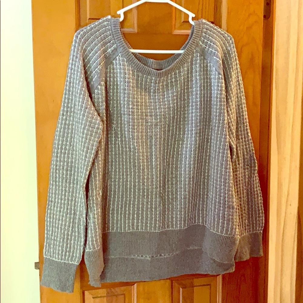 a.n.a gray and white knit sweater